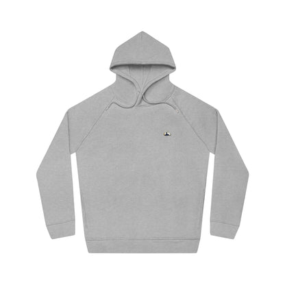 Image of a heather grey hoodie for women. The hoodie has side pockets and a colorful sparrow on the left side. Product Amazing