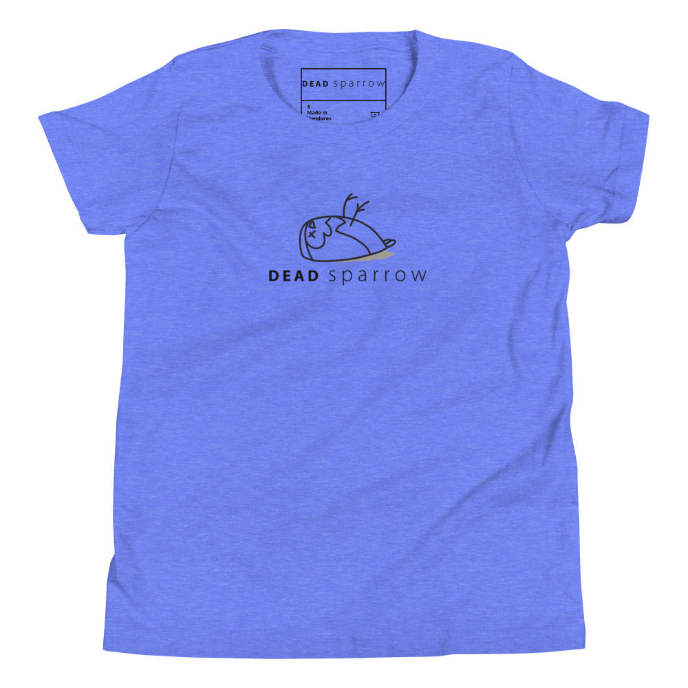 Image of the Kind t-shirt in the colour Heather Columbia Blue. The DEADsparrow logo is printed on the t-shirt. 