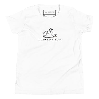 Image of the Kind t-shirt in the colour white. The DEADsparrow logo is printed on the t-shirt.